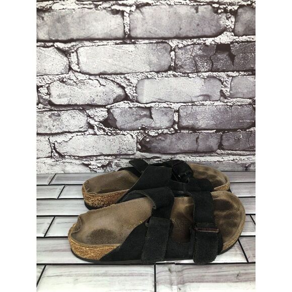 Birkenstock Arizona Black Suede Leather Cork Slides Sandals Women Sz 36EU/5M US - Picture 10 of 15